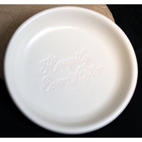 Small Mini Trinket Dishes Wedding Rings I DO Happily Ever After Pink White - Picture 5 of 9